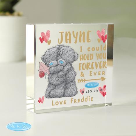 Personalised Hold You Forever Me to You Bear Large Crystal Block Extra Image 3
